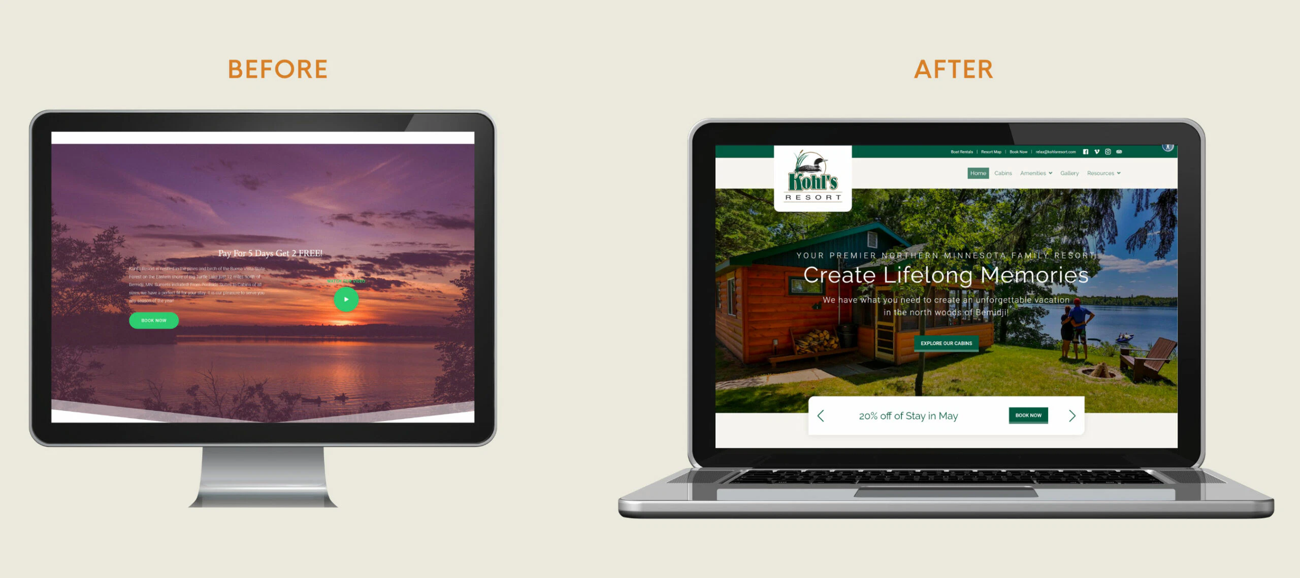 before and after WordPress website refresh