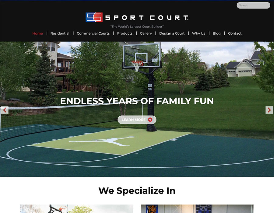 Recreation sports Website design