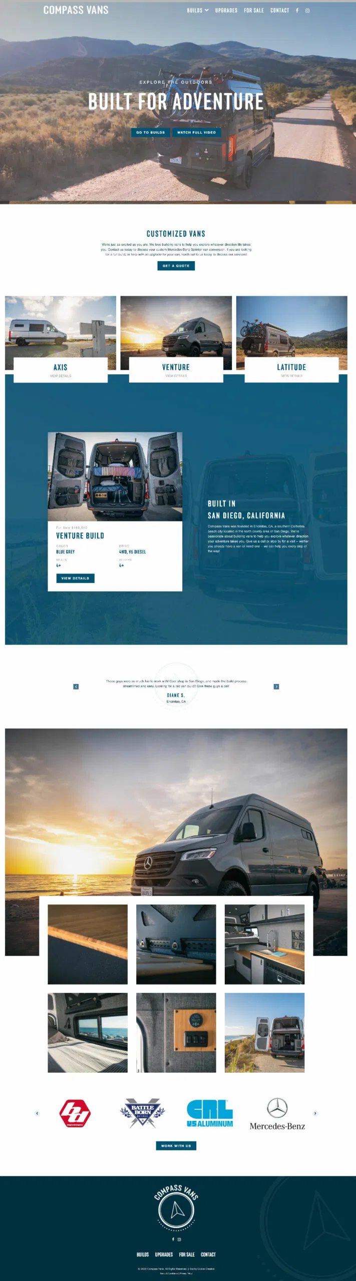 Compass Vans website