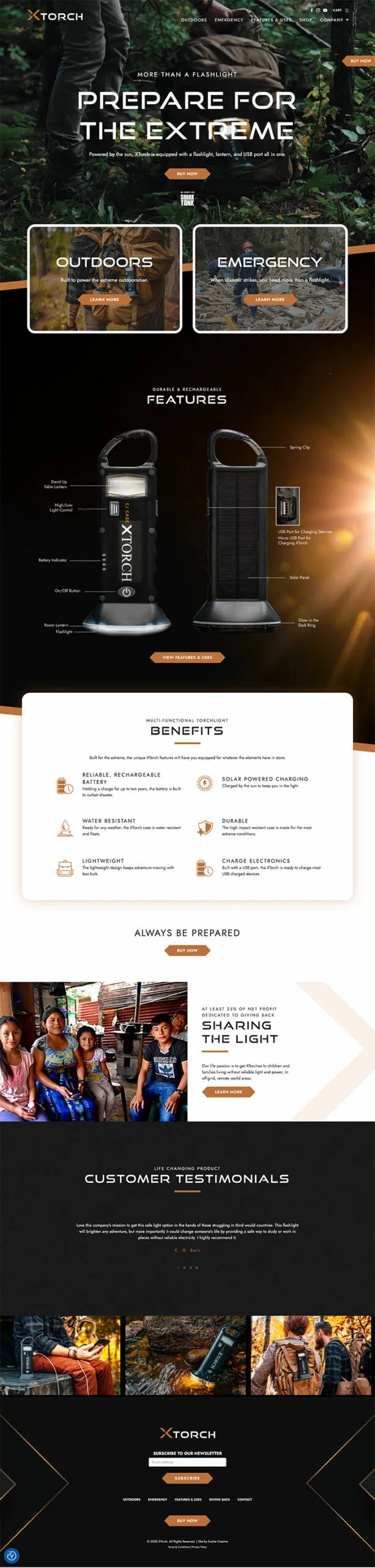 Outdoor product ecommerce website