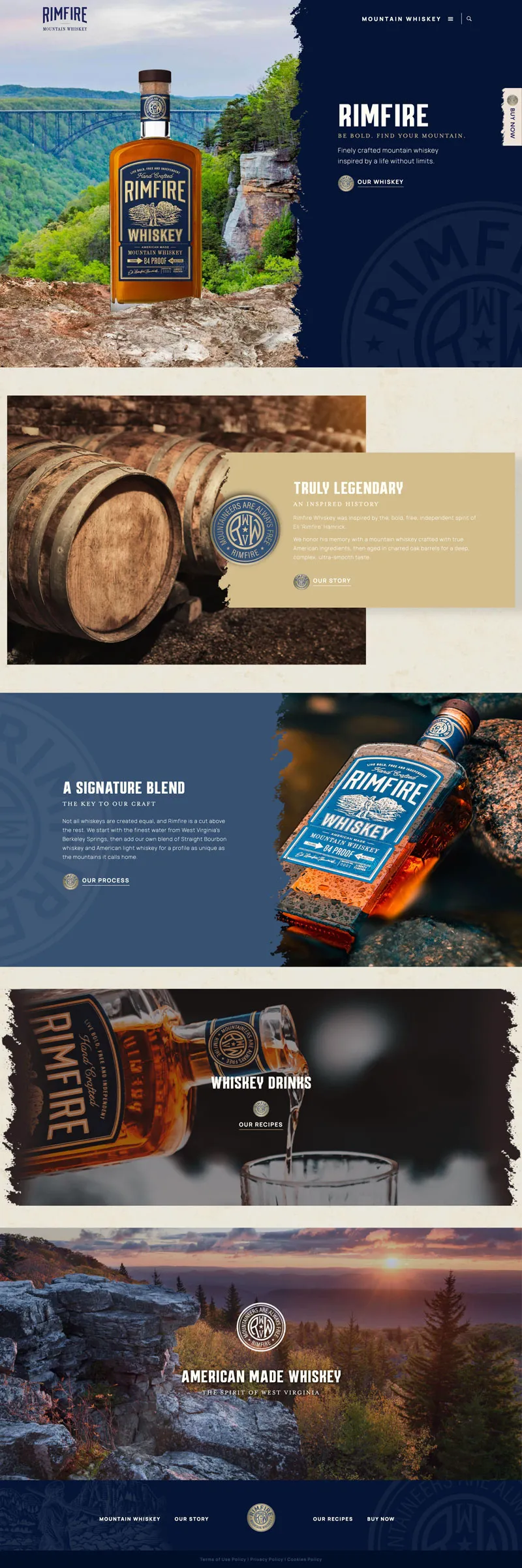 Rimfire Whiskey website design