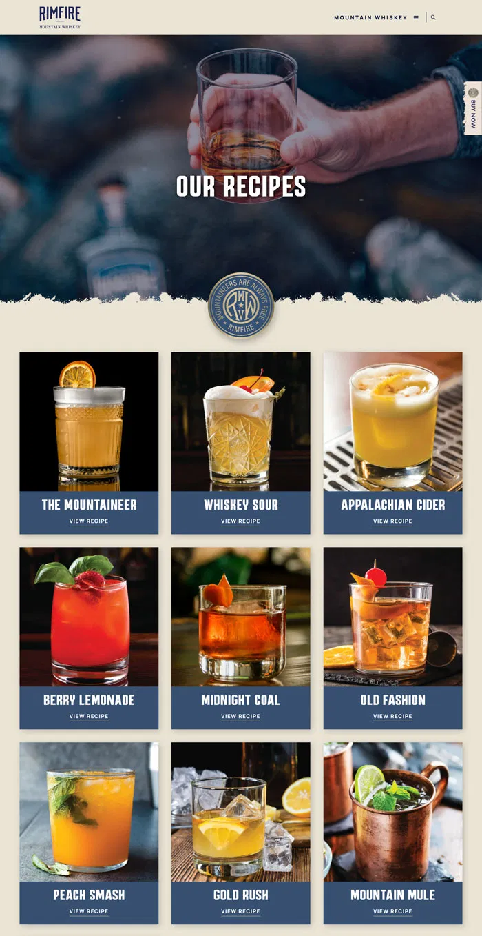 Rimfire Whiskey recipe designs