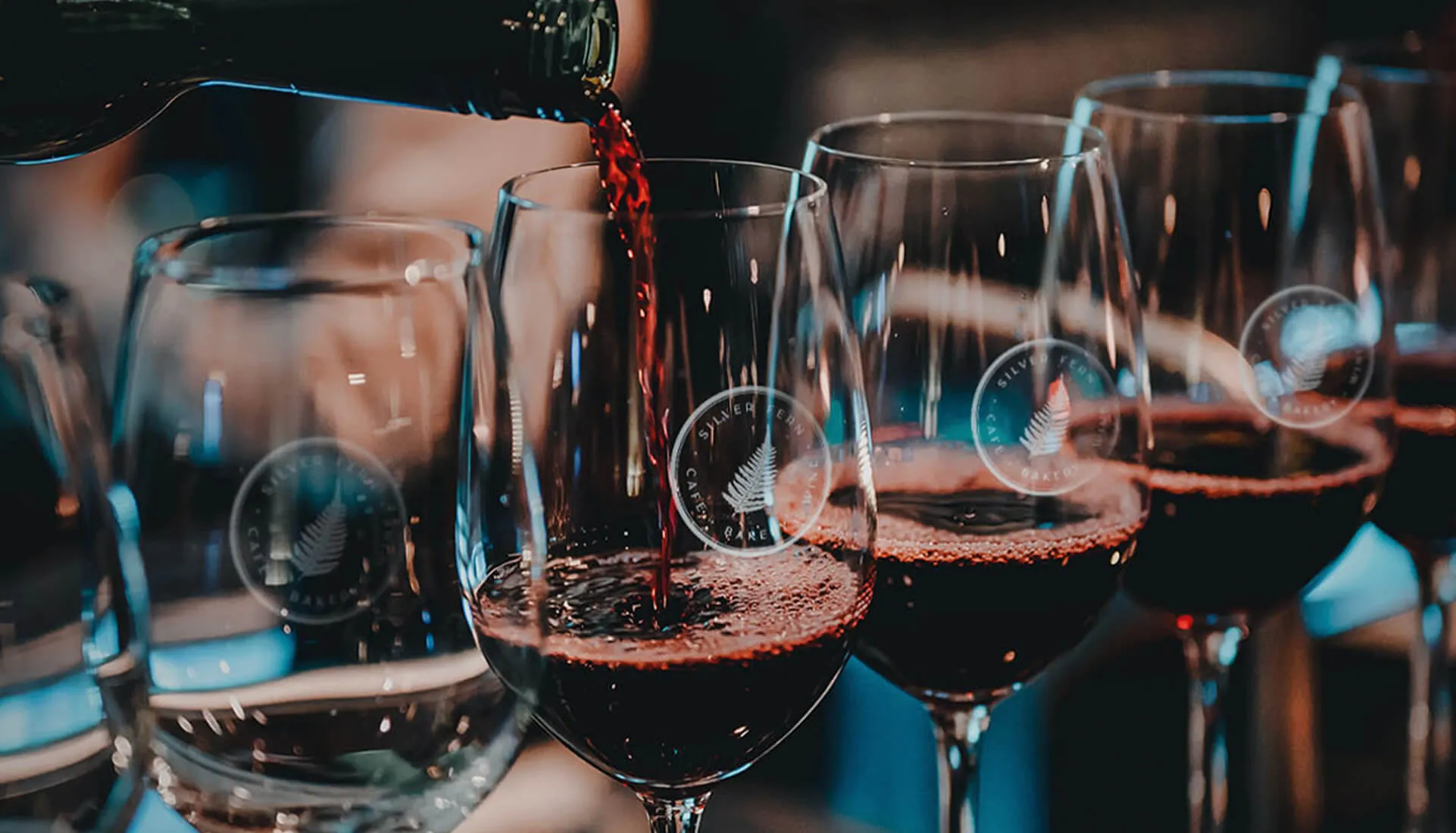 wine glass branding silver fern